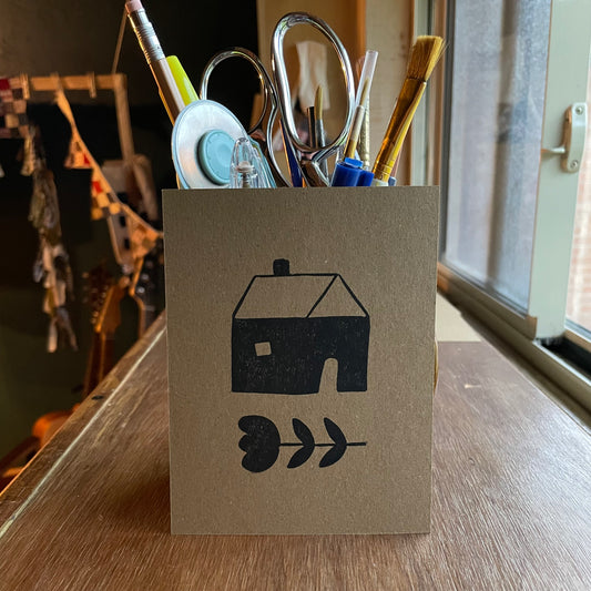 3 pack flat cards + envelopes (house + tulip)