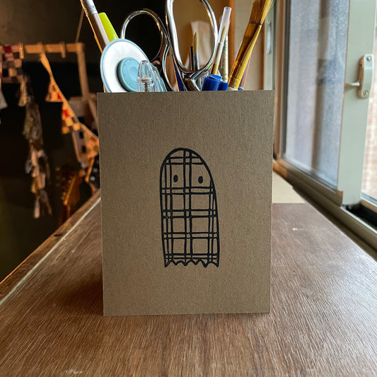 3 pack flat cards + envelopes (flannel ghost)